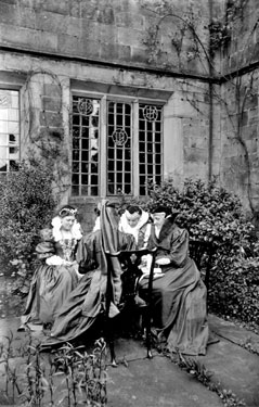 Women in costume at Woodsome Hall