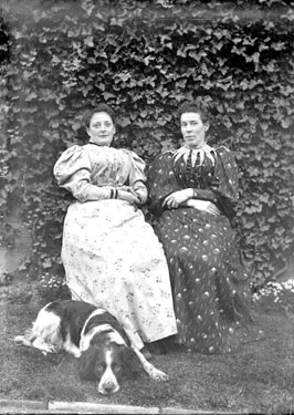 Portrait of women and dog