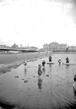 Children paddling, Southport