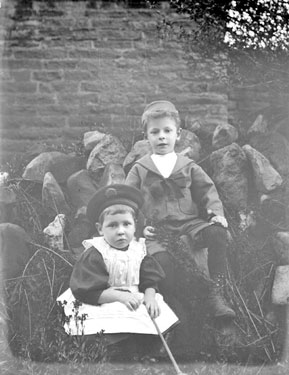 Children sitting in garden