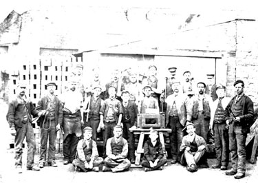 Group of workmen, John Walker's Brickworks, Roydhouse, Linthwaite