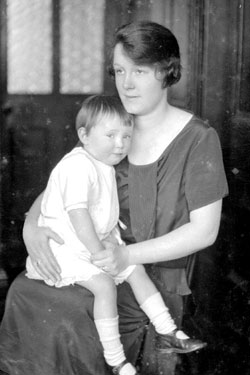 Mrs J Crosland and child