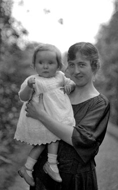 Portrait of Mrs C G Fox and baby