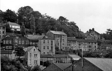 Station Road, Holmfirth - showing Bamforth and Company work premises.