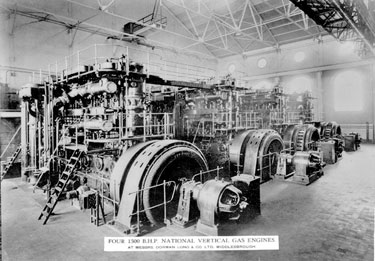 Thomas Broadbent & Sons Ltd: Four 1500 b.h.p. National Vertical Gas Engines at Messrs Dorman Long & Co Ltd, Middlesborough
