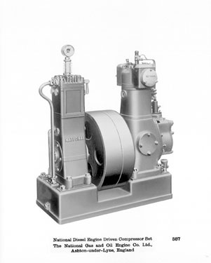 Thomas Broadbent & Sons Ltd: National Diesel Engine Driven Compressor Set. The National Gas & Oil Engine Co Ltd, Ashton-under-Lyne, England