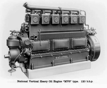 Thomas Broadbent & Sons Ltd: National Vertical Heavy Oil Engine 'MV6' type 120 b.h.p.