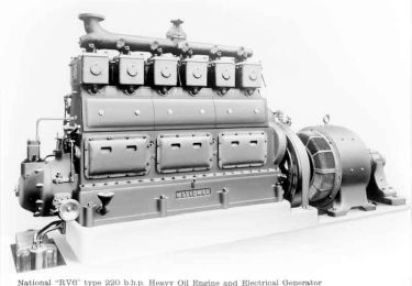 Thomas Broadbent & Sons Ltd: National 'RV6' type 220 b.h.p. Heavy Oil Engine and Electrical Generator