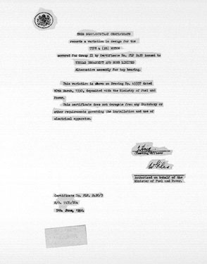 Thomas Broadbent & Sons Ltd: Certificate No. FLP.2420/3 HS/5535/284