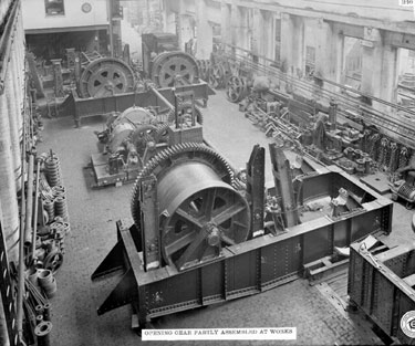 Thomas Broadbent & Sons: bridge opening gear partly assembled at works