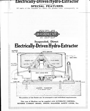Thomas Broadbent & Sons: Diagram of electrically-driven hydro-extractor