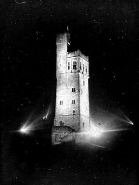 Victoria (Jubilee) Tower, floodlit, Castle Hill