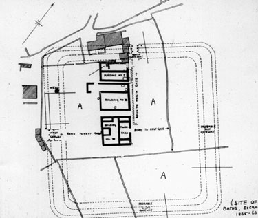 Roman Fort, Slack, plan in 1913 report
