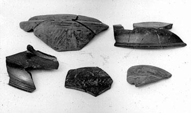 Roman Camp, Slack, fragments of Samian Ware