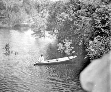 Man in canoe