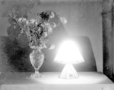 Flowers and lamp