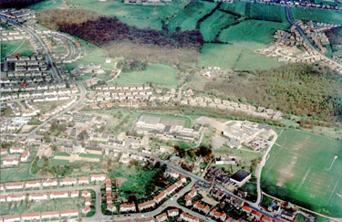 Aerial view of Deighton Junior School, Deighton, Huddersfield