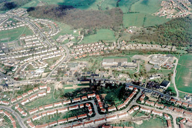 Aerial view of Deighton Junior School, Deighton, Huddersfield