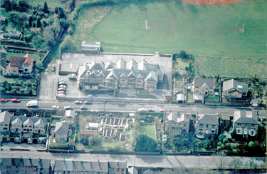 Aerial view of Nields Infants & Junior, Nields Road, Slaithwaite