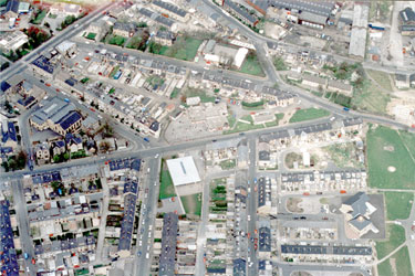 Aerial view of Saville Town Infants, Warren Street, Savile Town, Dewsbury
