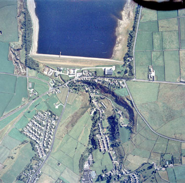 Aerial view of Deer Hill Reservoir, Marsden