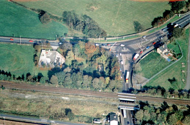 Aerial view of Cooper Bridge, Huddersfield