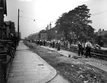 Road works - the laying of tramlines, Trinity Street, Huddersfield