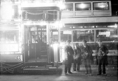 Tram car decorated for the Coronation