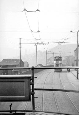 View from tramcar, Vicarage Road, Longwood - photographed before conversion to trolley bus operation