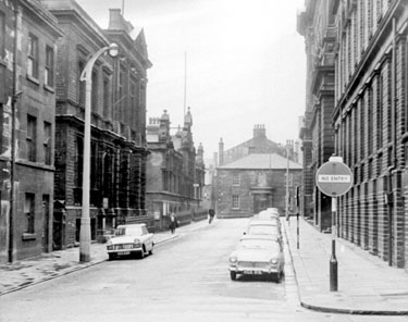 Peel Street, Huddersfield - County Police Station in the distance
