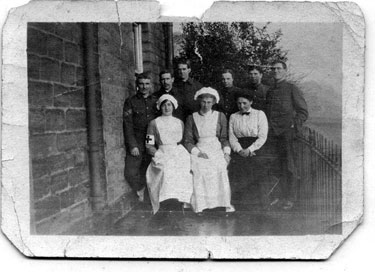 Bamforth Postcard - Nurses and Solders, Holmfirth Auxilliary War Hospital.