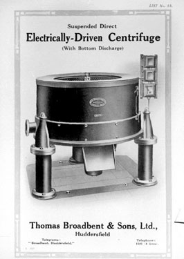 Thomas Broadbent & Sons Ltd: Electrically-Driven Centrifuge
