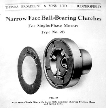 Thomas Broadbent & Sons Ltd: Narrow Face Ball-Bearing Clutches for Single-Phase Motors, Type No. 2B