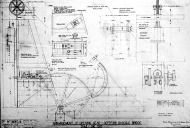 Thomas Broadbent & Sons Ltd - Diagram. Arrangement of Opening Gear - Deptford Bascule Bridge