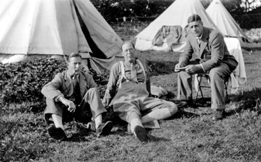 214 Battery Royal Artillery, Huddersfield Territorial Army - Redesdale Camp - Lt. Anderson, Capt. Swift and Major Chilman