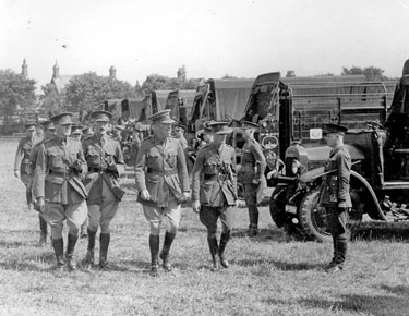 214 Battery Royal Artillery, Huddersfield Territorial Army - Inspection by the 49th (West Riding) Divisional Commander, Major General G.H.N. Jackson CB. CMG. D.S.O.