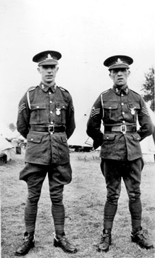 214 Battery Royal Artillery, Huddersfield Territorial Army - Recipients of the T.E. Medal L/Sgt. R.H. Ward and Sgt. J. Graley