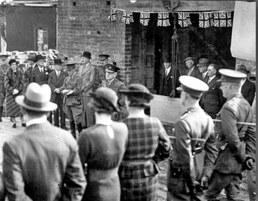 214 Battery Royal Artillery, Huddersfield Territorial Army - Laying of foundation stone of the Royal Artillery Drill Hall, Springwood