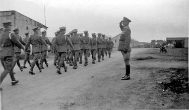 214 Battery Royal Artillery, Huddersfield Territorial Army - Redesdale - Col. Moxon taking the salute