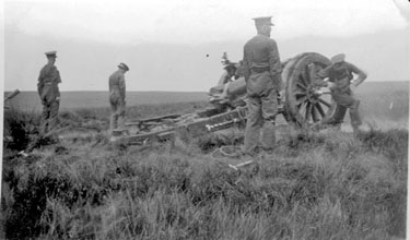 214 Battery Royal Artillery, Huddersfield Territorial Army - Redesdale - a gun in action