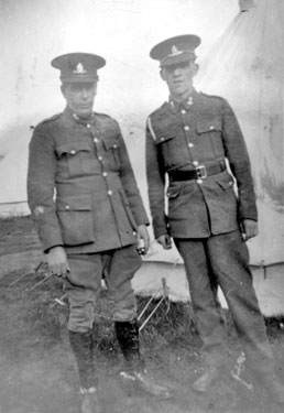 214 Battery Royal Artillery, Huddersfield Territorial Army - Redesdale - B.S.M. Besborough and Sgt. Graley