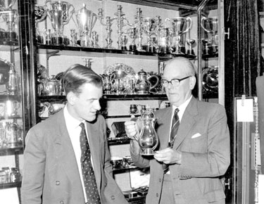 Messrs. Fillans & Sons Ltd, Jewellers, No.2 Market Walk - Mr Ian Fillan, left and Archie Fillan, right (1898-1984)