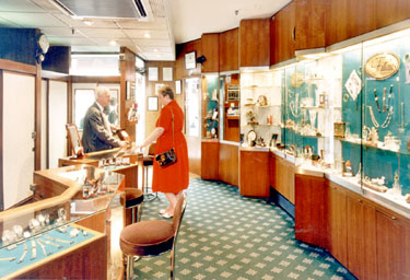 Messrs. Fillans & Sons Ltd, Jewellers, No.2 Market Walk - Shop interior