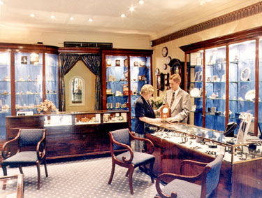 Messrs. Fillans & Sons Ltd, Jewellers, No.2 Market Walk - Shop interior