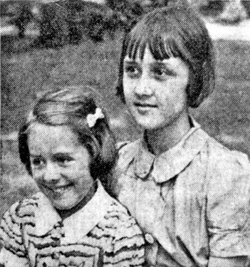 Young evacuees, children of Hoover Employees sent to USA in WWII - Refugee Children: The Gibsons: Audrey (8), and Jacqueline (13) who compiled the scrapbook from which these photos are taken. Daughter
