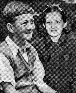 Young evacuees, children of Hoover Employees sent to USA in WWII - Refugee Children: The Briggs: Norman (13), and Audrey (11) of Southall, N London. Father was metal polisher in Hoover plant at Periva