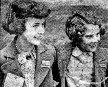 Young evacuees, children of Hoover Employees sent to USA in WWII - Refugee Children: The Tunnicliffes: Yvonne (12) and Madge (9) of Macclesfield, Cheshire. Placed with Warburtons of Cordelia Road, Nor