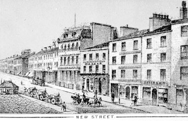 Drawing of New Street, Huddersfield