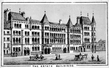 Drawing of Ramsden Estate Buildings, Railway Street, Huddersfield