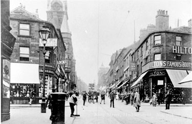 Looking to the west of King Street, (on the Right of the Photograph: Hiltons' Famous Boots on the corner of Cross Church Street)